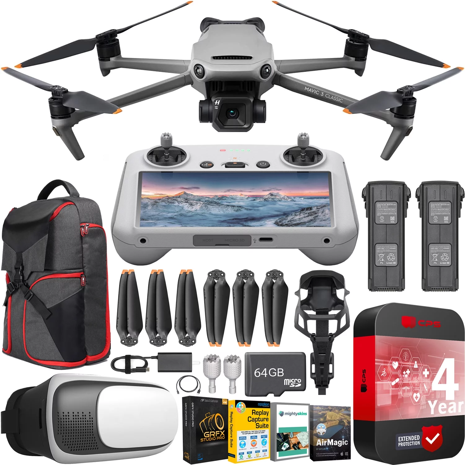 DJI Mavic 3 Classic Drone 4/3 CMOS Hasselblad Camera Quadcopter with RC Smart Remote Controller CP.MA.00000554.01 Adventure Pack Bundle with Deco