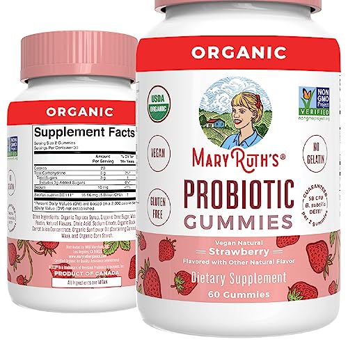 MaryRuth's Probiotic USDA Gummies Digestive | Immune Support and Gut Health Supplement Vegan Non-GMO Gluten Free 60 Count - Kansas Nuitrition - HNZSDS