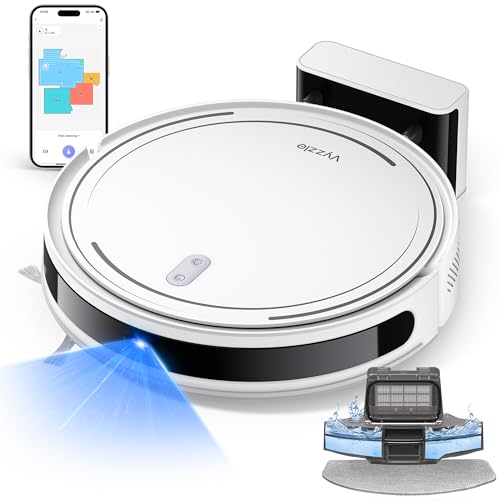 Vyzzle Robot Vacuum, 5000Pa Robot Vacuum and Mop, Smart Navigation, Ultra Slim Robot Vacuum Cleaner Self-Charging, Wi-Fi/App/Alexa Control