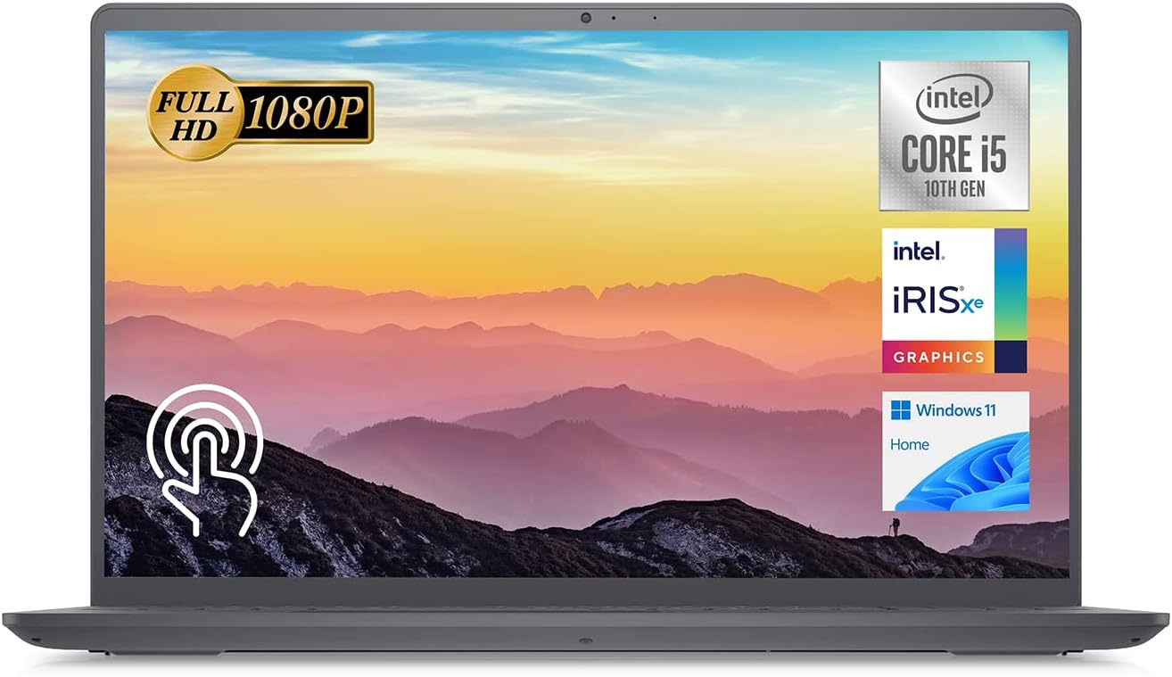 Dell Inspiron 15 3000 Series 3511 Laptop, 15.6" FHD Touchscreen, Intel Core i5-1035G1, 16GB DDR4 RAM, 256GB PCIe SSD, SD Card Reader, Webcam, HDMI
