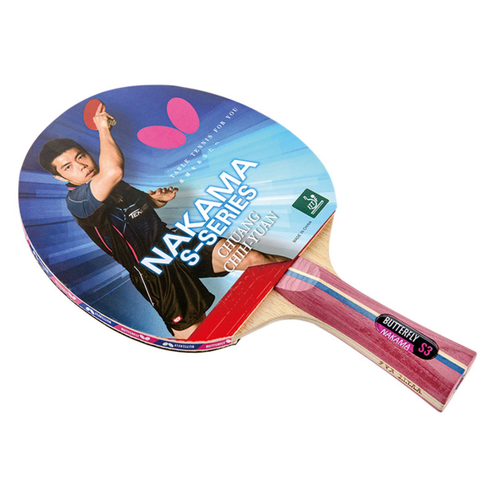 Butterfly Nakama S-3 Table Tennis Racket, Carbon