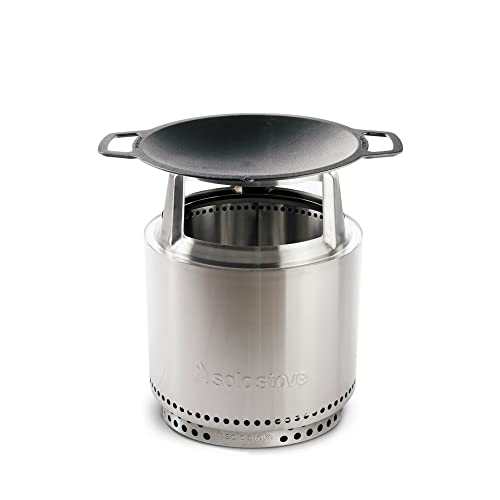 Solo Stove Ranger Cast Iron Wok Cooking Bundle 2.0 | Portable Smokeless Fire Pit, Stand, Woktop & Hub, Wood Burning, Removable Ash Pan