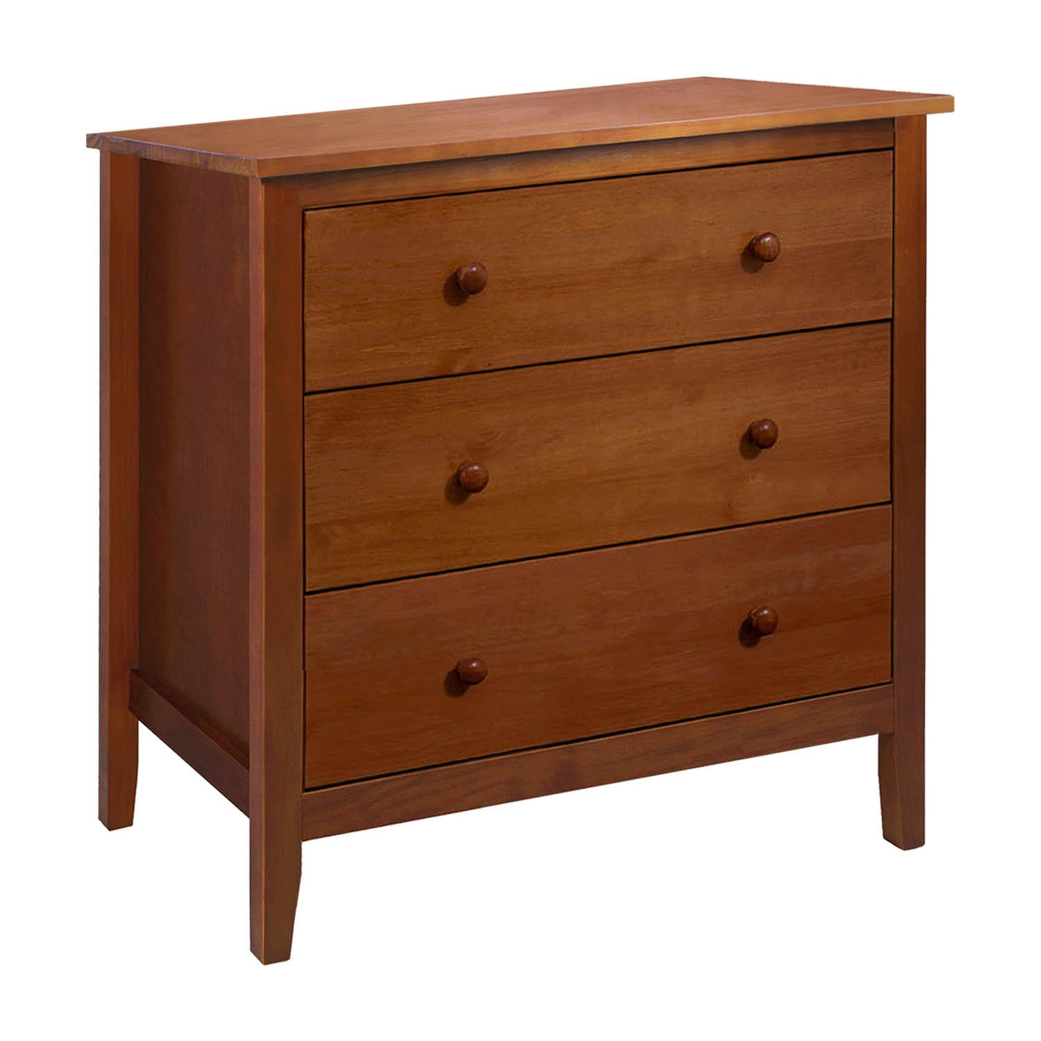 Adeptus Easy Pieces Solid Pine 3-Drawer Chest, Pecan Brown