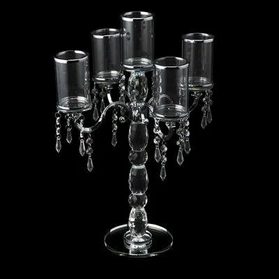 5 Arm Glass Candelabra House of Hampton