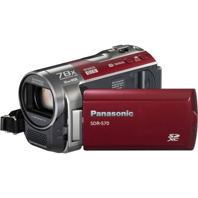Panasonic Sdr-s70 Digital Camcorder - 2.7x22 LCD - CCD - SD - Red