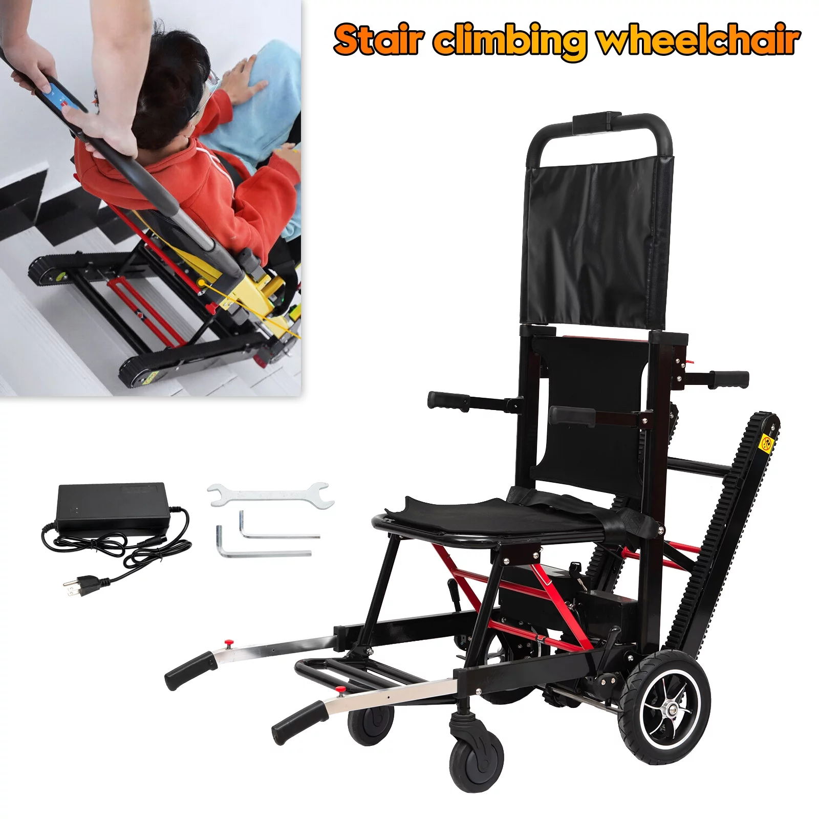 Climbing Wheelchair Motorized For Stair Lifting Chair Elevator Disabled Large Wheel - Curated Treasures Market