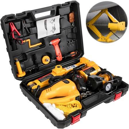 Vevor 3 Ton Automotive Electric Scissor Car Jack Lift 12V DC Wrench 1/2 inch Impact