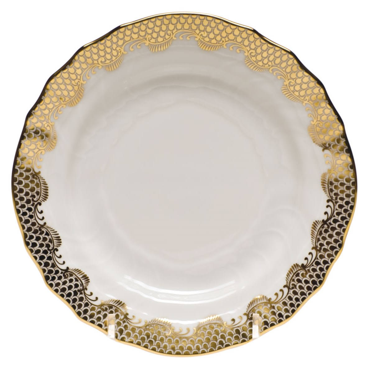 Herend Fish Scale Bread and Butter Plate - Gold