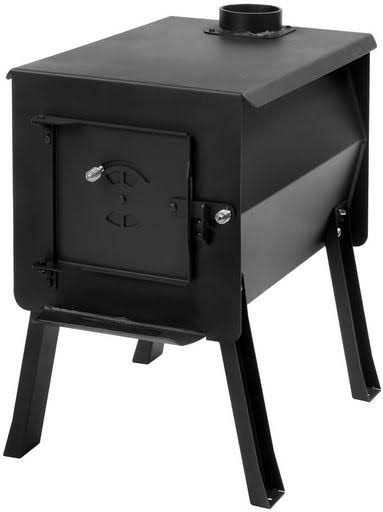 2.7 Cu. ft. Wood Burning Stove Camp Tent Firebox Heater Cooktop Cooker Chimney