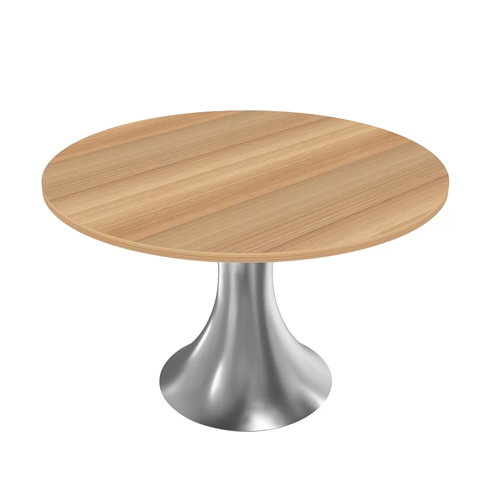 4 Person Round Meeting Room Table With Wide Pedestal Base 46" Table