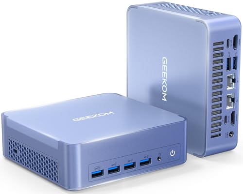 GEEKOM Mini PC AX8 Max, Dual 2.5G Lan AMD Ryzen 7 8745HS (Up to 4.9GHz, 3 Mode) Desktop Computers, Radeon 780M, 32GB DDR5 5600MHz RAM 1TB PCIe SSD