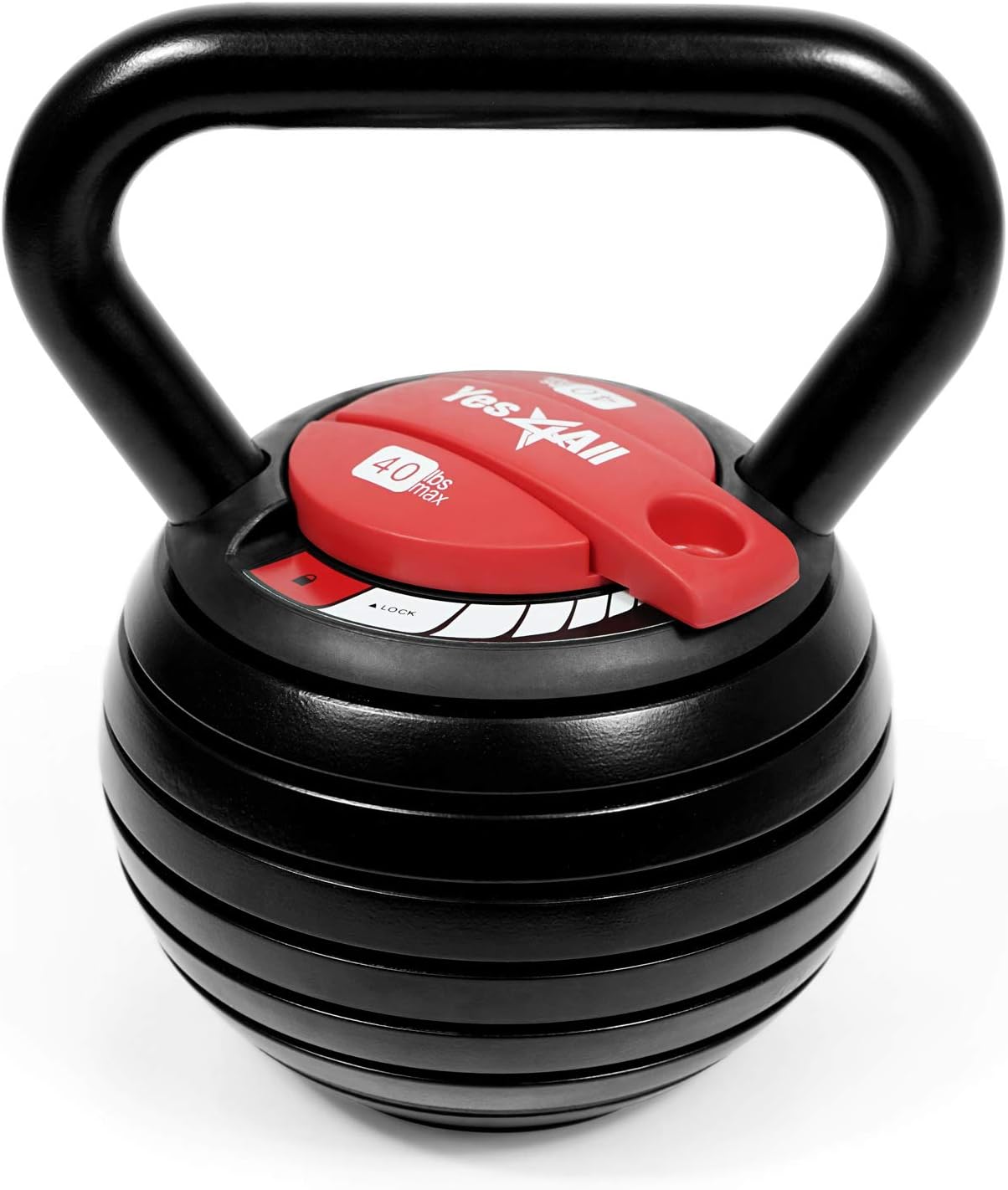 Yes4All Solid/Protective Rubber Base Cast Iron Kettlebell Weights – Great for Full Body Workout and Strength Training and 10-40lbs Adjustable