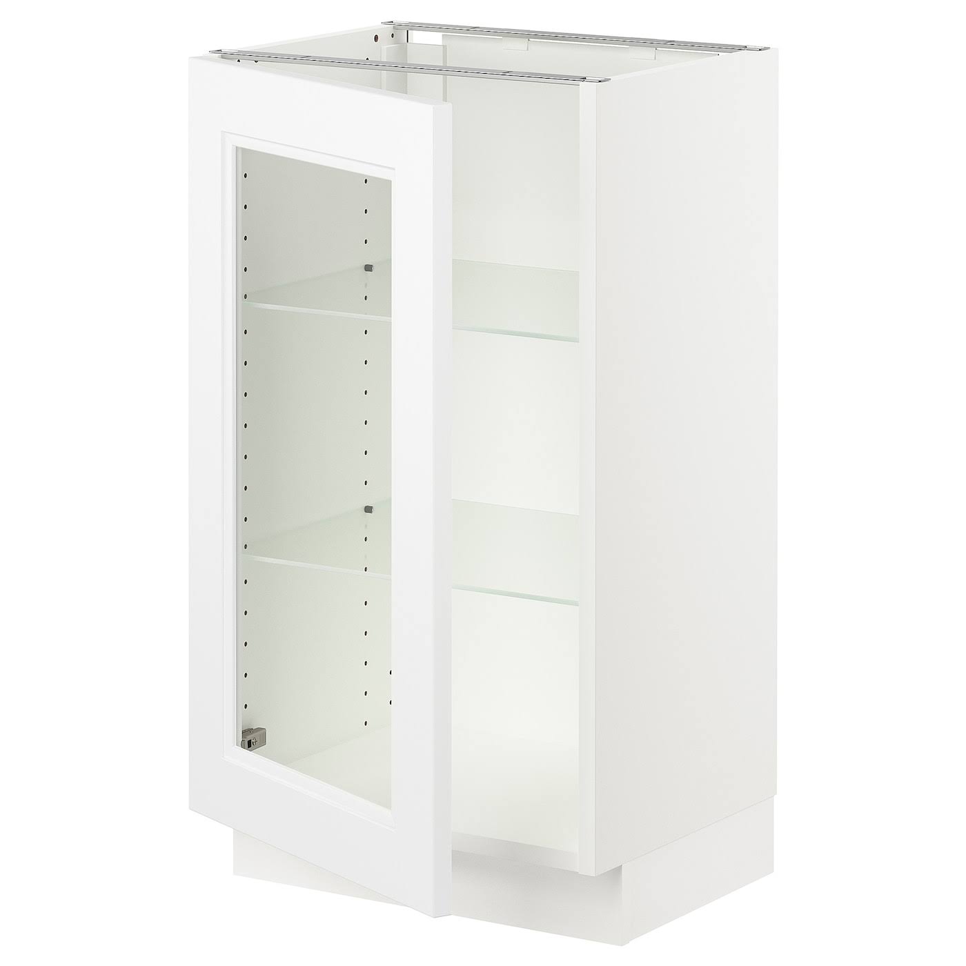 IKEA - SEKTION Base Cabinet with Glass DOOR, white/Axstad Matt White, 18x15x30 59359445