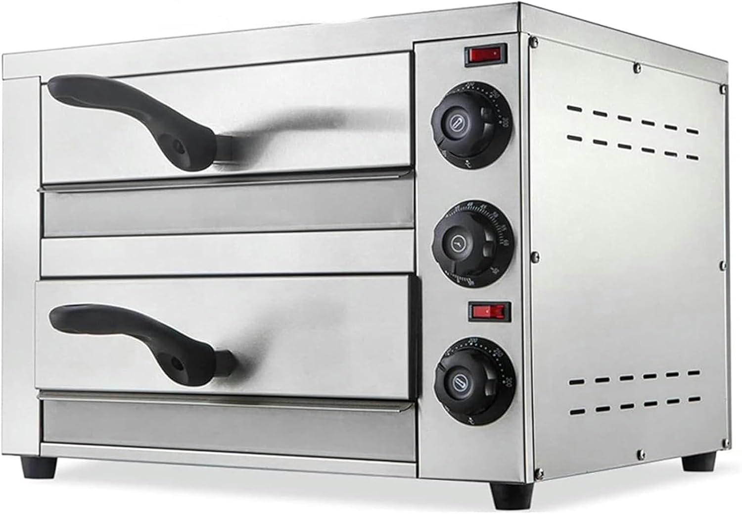 Countertop Pizza Oven Electric Indoor Pizza Oven Commercial Stainless Steel 2-Layers Pizza Cooker with Timer for Home Restaurant