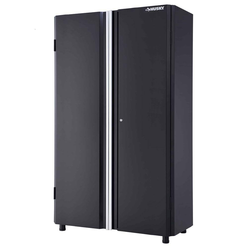 Husky 48 in. W x 72 in. H x 18 in. D Steel Garage Floor Cabinet, Black