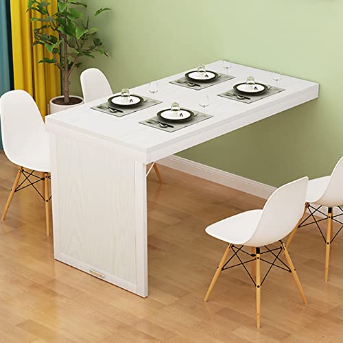 Folding Dining Table Wall-Mounted Fold Up Wall Table for Small Spaces, Convertible Desk MDF Wall Table Computer Desk for Office, Bedroom, Kitchen