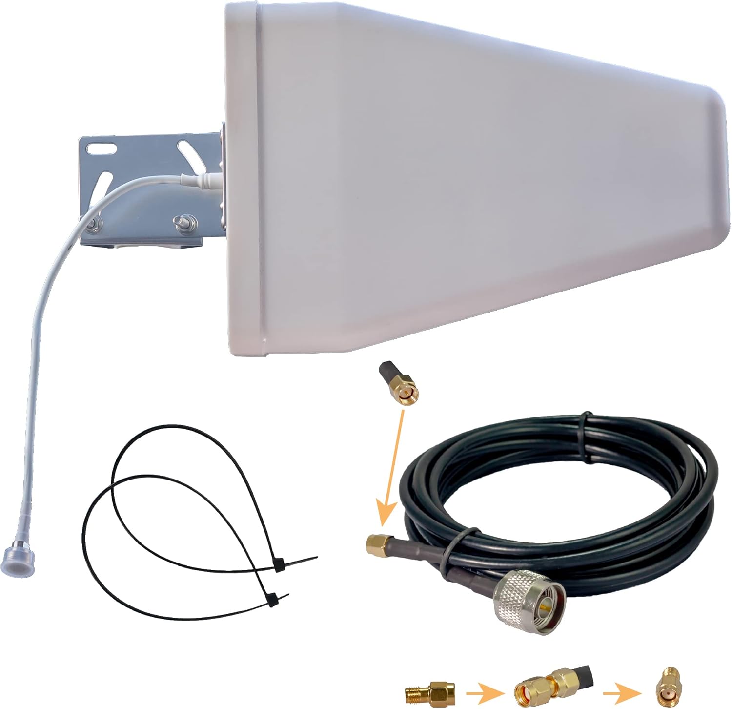 8/9dBi LTE WiFi LPDA External Antenna Outdoor Covering Verizon AT&T & All 3G 4G Bands 10ft Cable