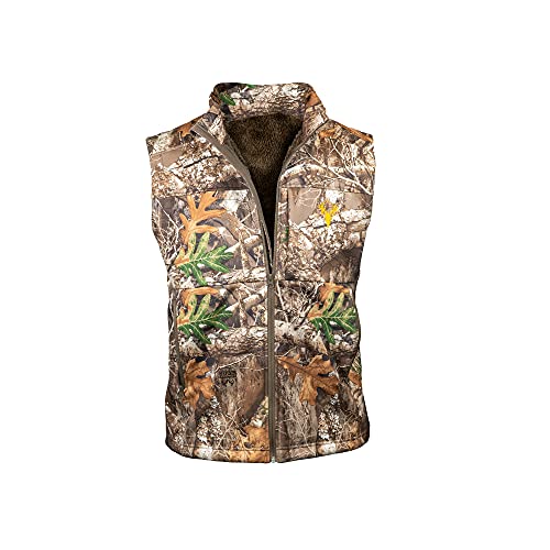 HOT SHOT Men’s Camo Softshell Vest - Midweight, Zip Closure, Fleece-Lined Outdoor Hunting Apparel