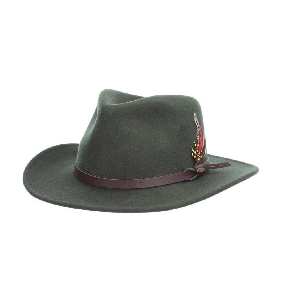 Scala Dakota Wool Crushable Outback Hat: Size: S Pine Green - Avayadevconnect