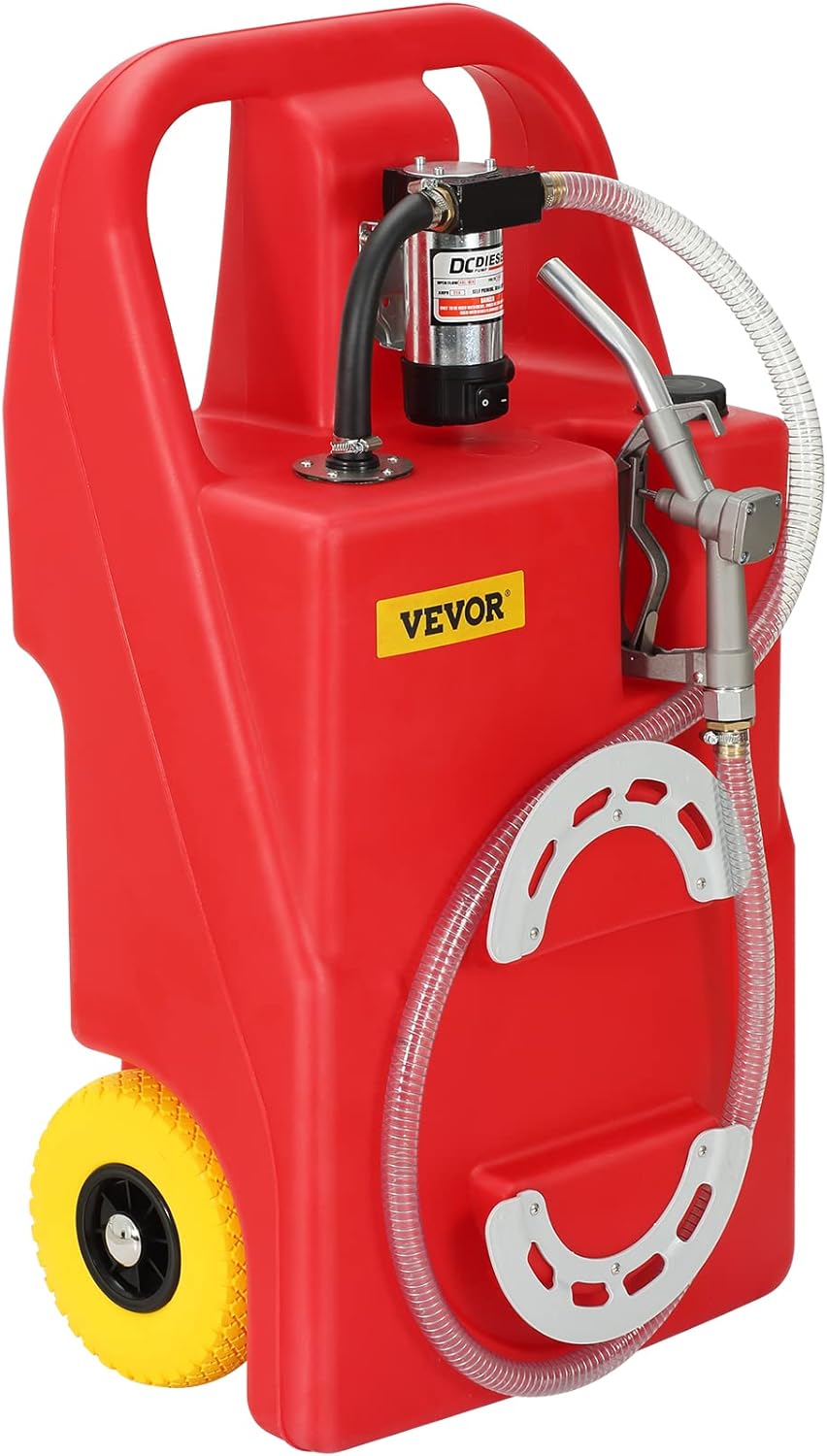 VEVOR Fuel Caddy, 32 Gallon, Portable Fuel Storage Tank On-Wheels, with 12V DC 140 W Transfer Pump (for Diesel Only)
