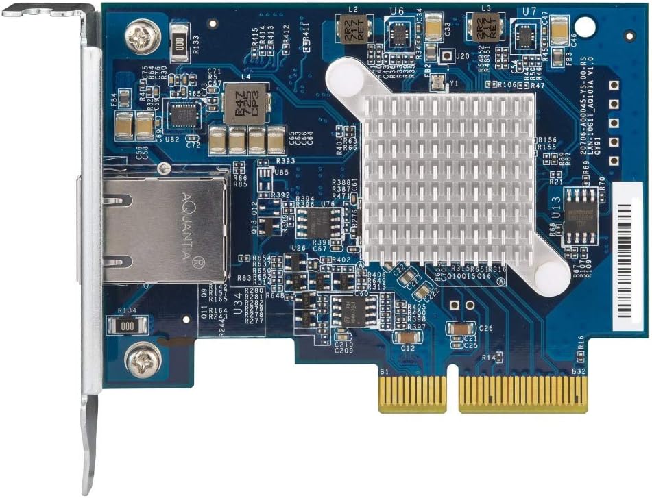 QNAP QXG-10G1T Single-Port (10Gbase-T) 10GbE Network Expansion Card, PCIe Gen3 X4, Low-Profile Bracket Pre-Loaded