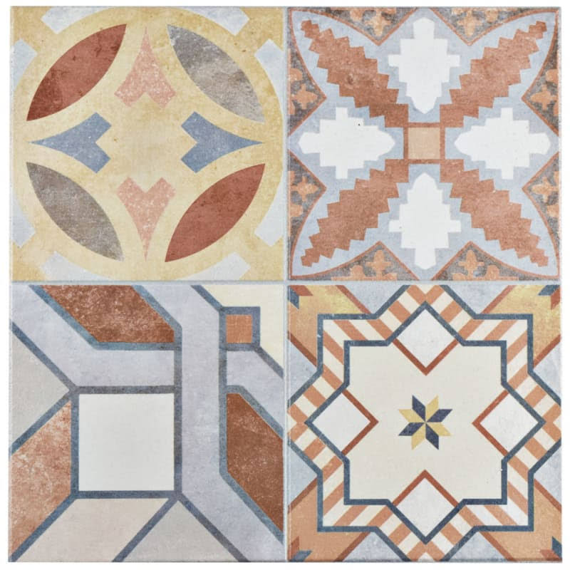 SomerTile 13x13-inch Hidraulic Ceramic Floor and Wall Tile - Case 11 Tiles