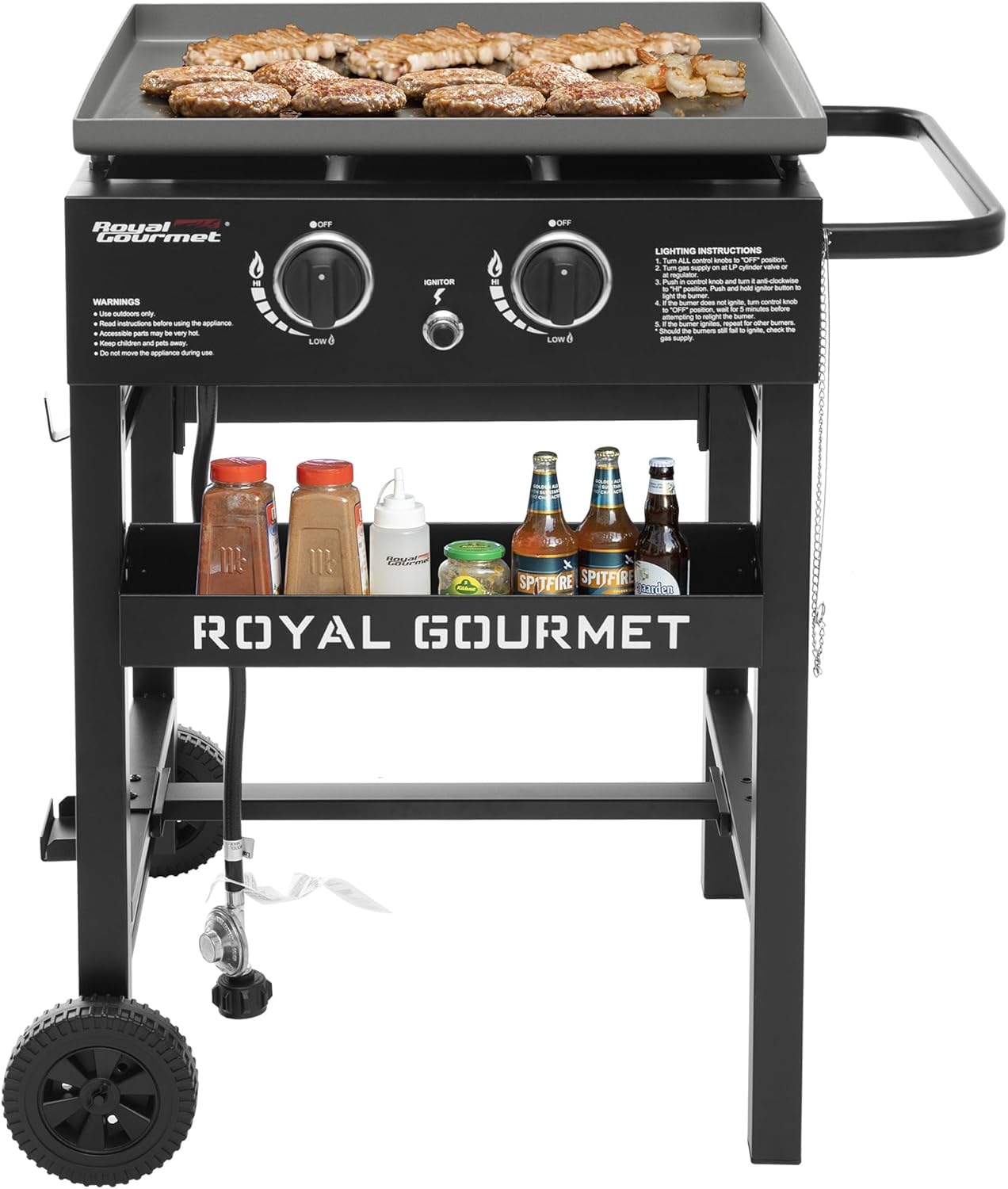 Royal Gourmet GB2000N 2-Burner Propane Gas Griddle, 23-Inch Flat Top BBQ Grill, 30,000 BTUs