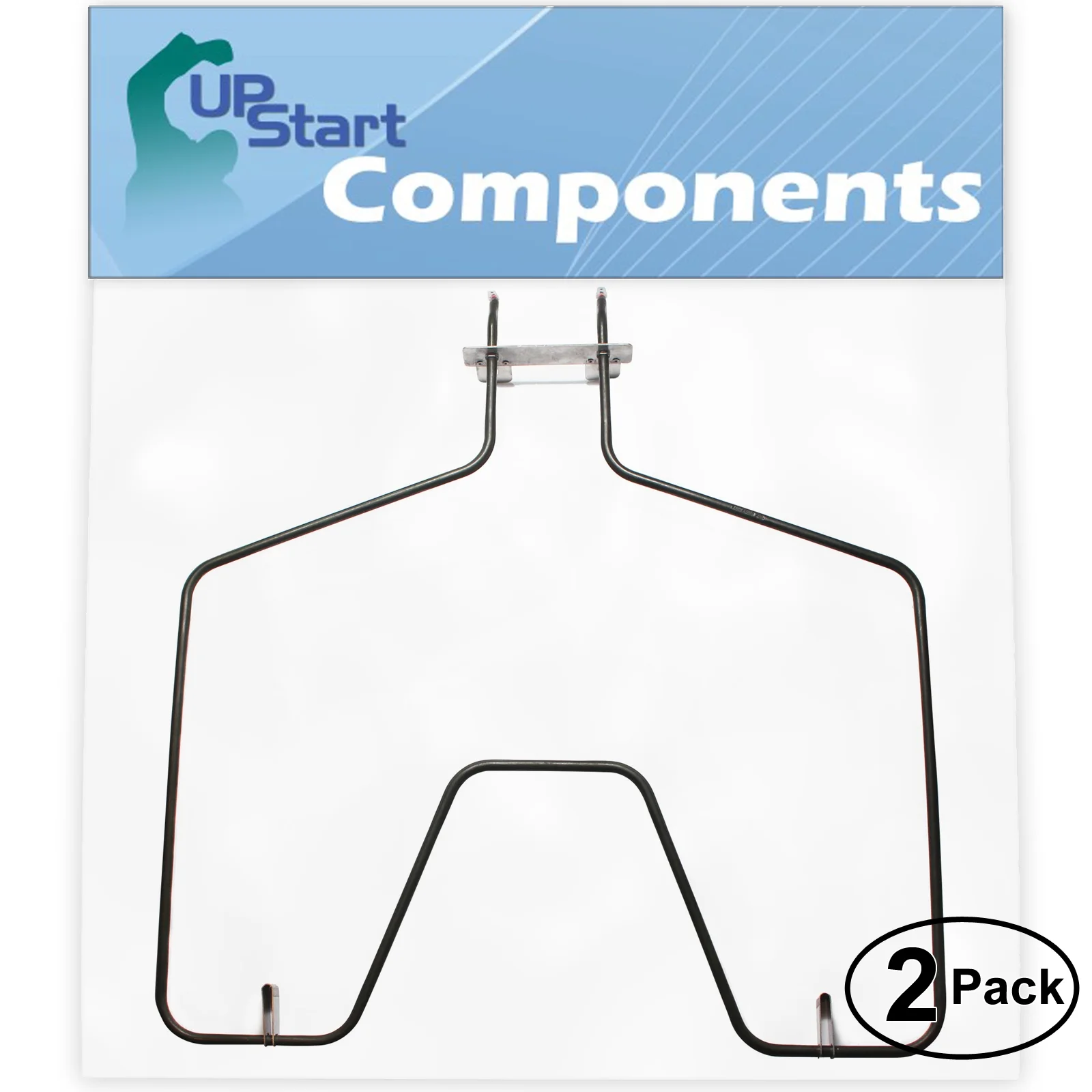 2-Pack Replacement for General Electric JBP67SH3SS Bake Element - Compatible with General Electric WB44T10010 Oven Heating Element