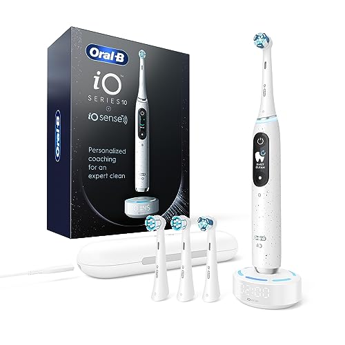 Oral-B iO Series 10 Rechargeable Electric Toothbrush with Visible Pressure Sensor to Protect Gums, 2 Min Timer, 7 Cleaning Settings