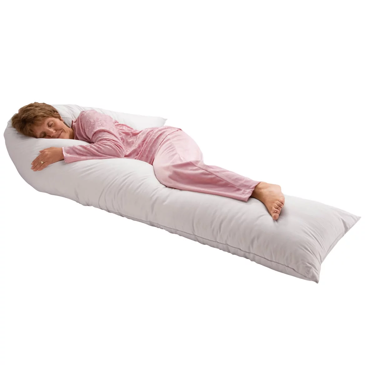Wrap-Around Pillow, Pregnancy Body Pillow Supports Hips Legs Head, Extra Long, White - Curated Treasures Market