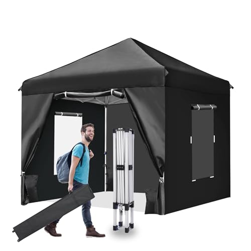 10x10 Pop Up Canopy Tent with 4 Removable Sidewalls and Windows, Ez Pop Up Outdoor Canopy, Adjustable Commercial Tent with Roller Bag