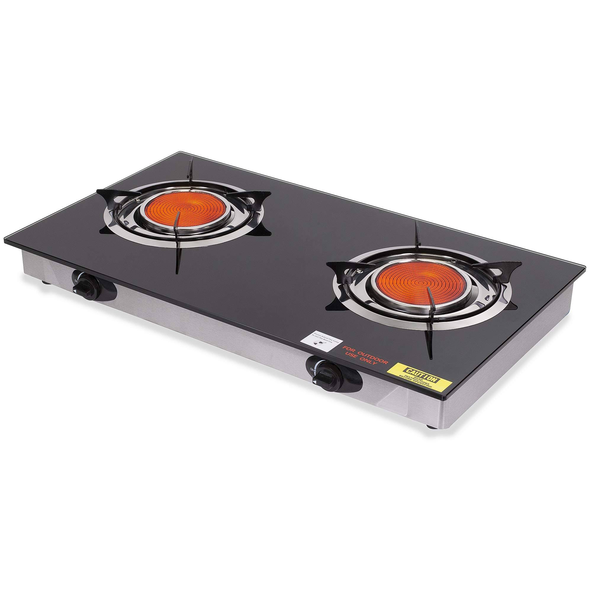 Barton Deluxe Propane GAS Range Stove 2 Burner Cooktop Auto Ignition Outdoor Grill Camping Stoves Station LPG
