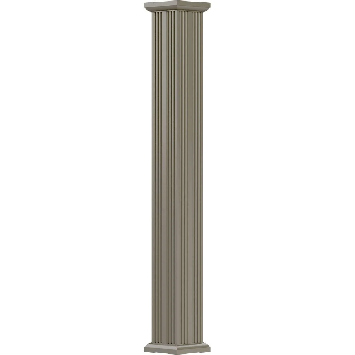 AFCO 12x22 x 8& Endura-Aluminum Column, Square Shaft (FOR Post Wrap Installation), Non-Tapered, Fluted, Wicker Finish w/ Capital