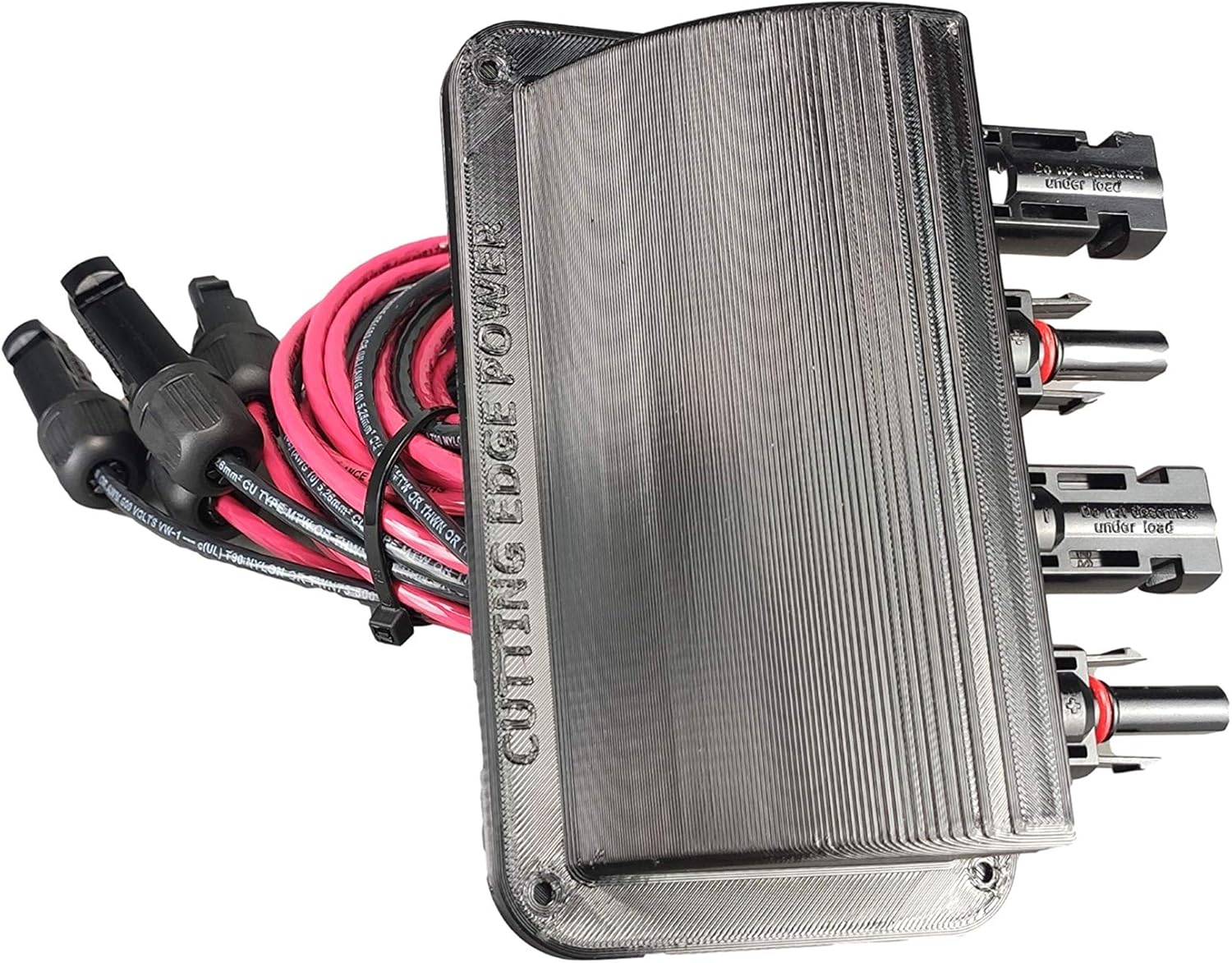 Cutting Edge Power Solar Panel Weatherproof Cable Wire Entry Housing, w Connectors, Made in USA Size: 4 Ports, Wire Length: 5 Ft