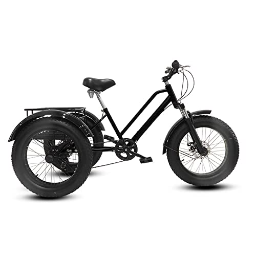 EMYJAY Adult Tricycles, 7 Speed Adult Trikes 20 inch Fat Tire 3 Wheel Bikes for Adults with Large Basket for Recreation, Shopping