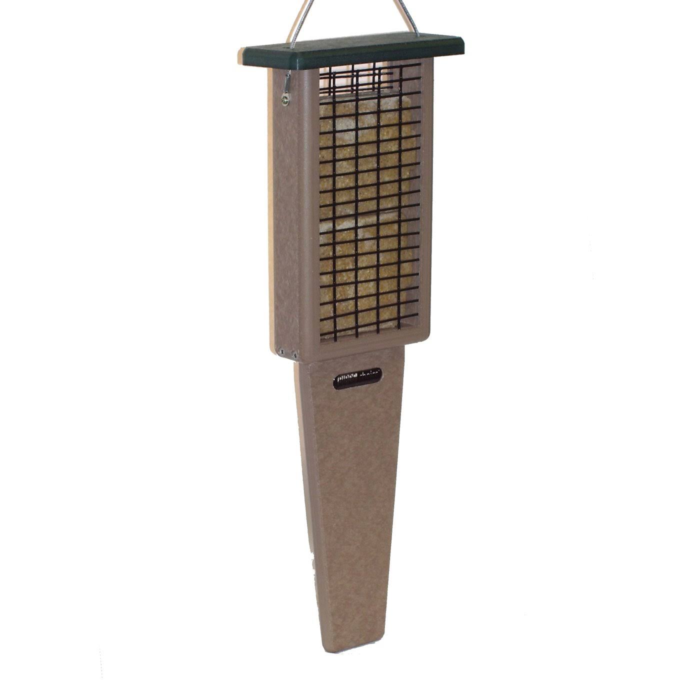 Birds Choice Recycled Double Cake Pileated Suet Bird Feeder, Green