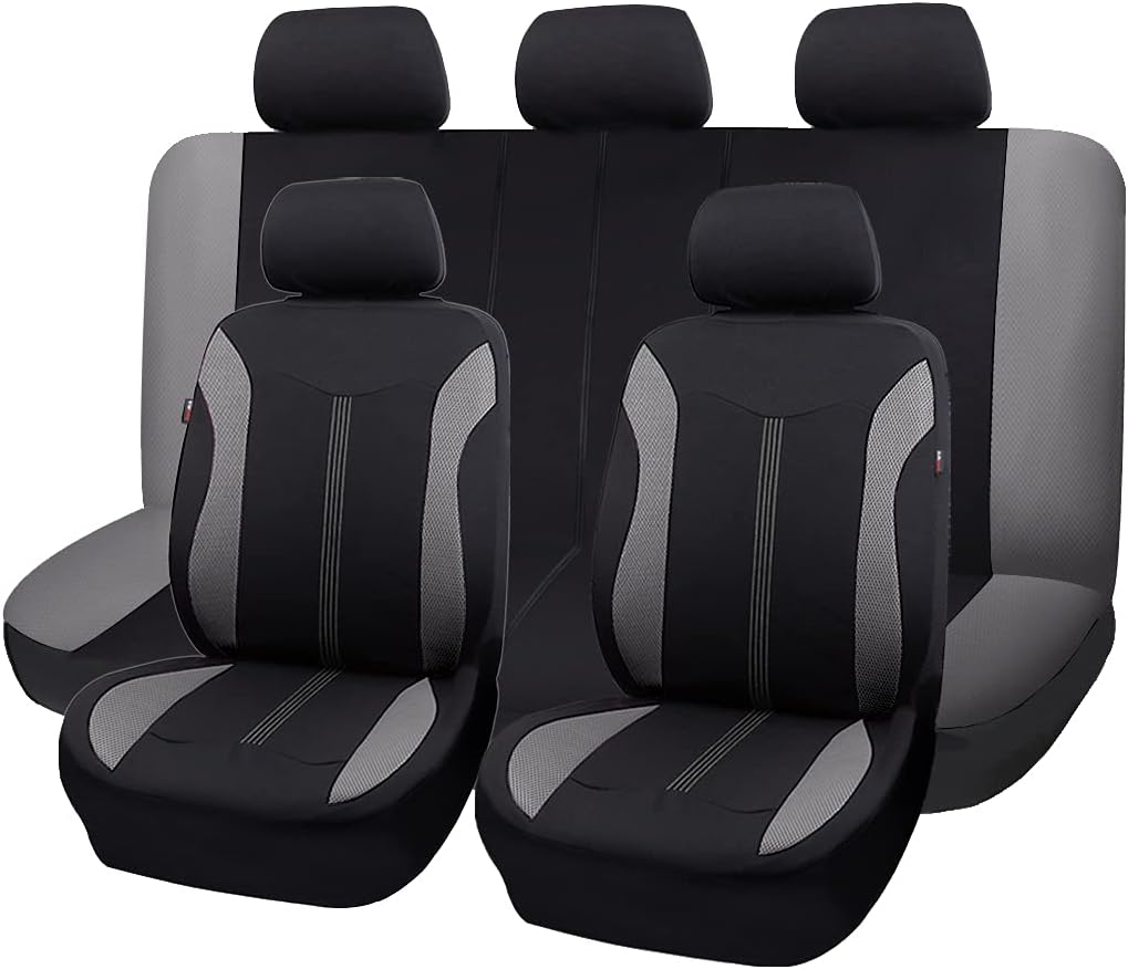 Flying Banner car Automotive seat Covers Full Set Low Bucket high Bucket 2 Fronts Breathable Rear Bench Split Lady Fashion Universal (Full Set--Low