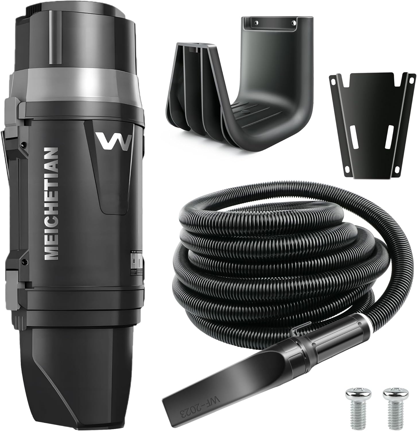 Garage Vacuum Wall Mounted, 5 Gallon Wet Dry Car Vacuum Cleaner with 26 ft Extra Long Hose for Garage, Car, Workshop, Pet Hair, Black