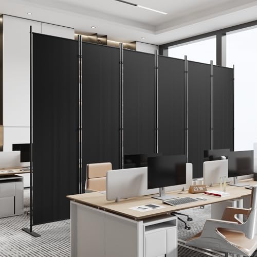 C-Hopetree 8 Panels Room Divider, 6 Ft Tall Indoor Folding Privacy Screen, Portable Partition Separator
