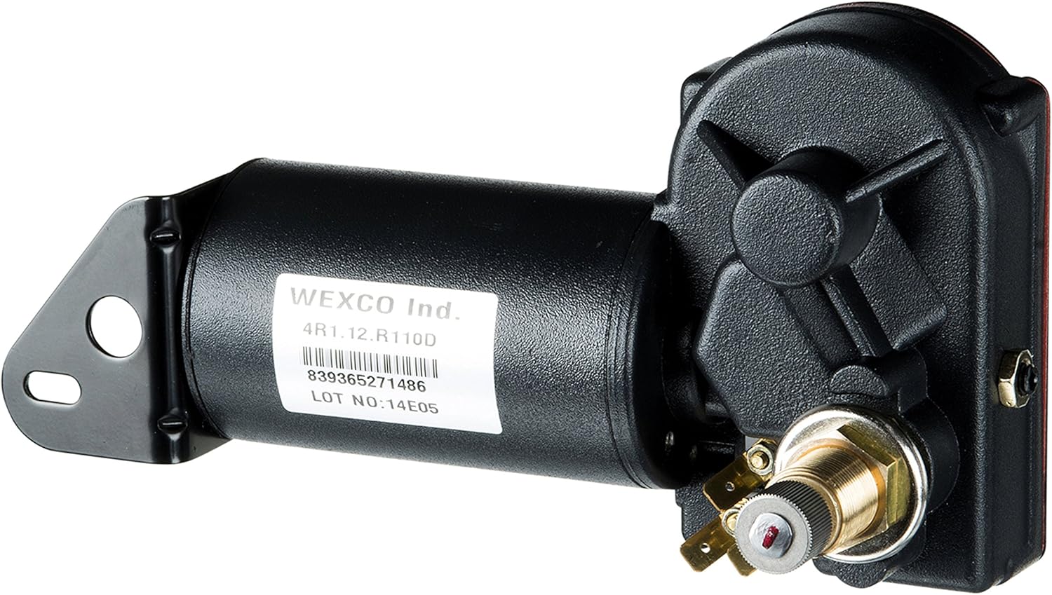 Wexco Wiper Motor, 4R1.12,19S2.R110D, One and a half inch (1.5") shaft, 12V With Two-Speed Switch Installed