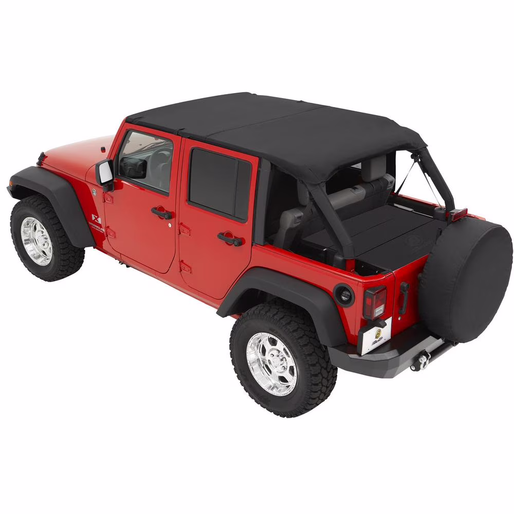 Bestop - 52581-35 - Header Extended Safari Style Bikini Top Fits select: 2008 JEEP WRANGLER UNLIMITED, 2007 JEEP WRANGLER