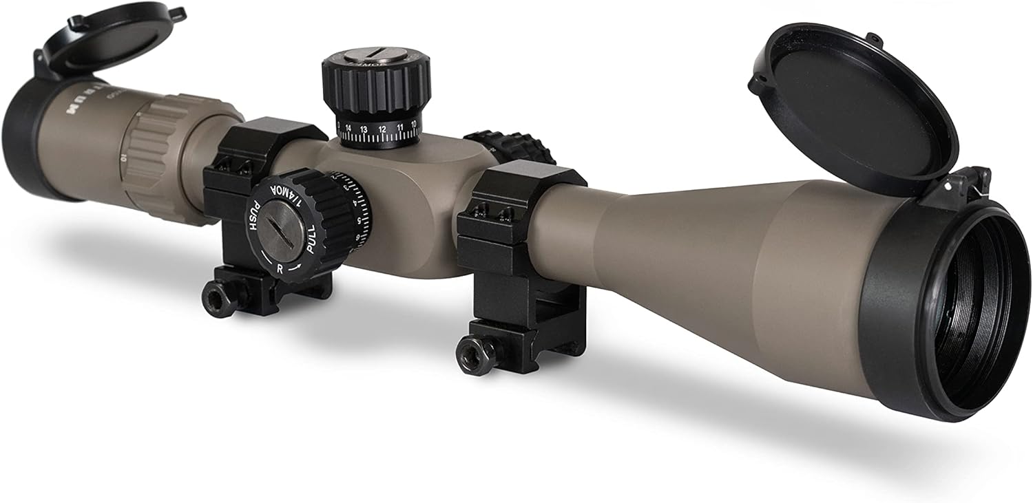 Monstrum G3 4-14x44 First Focal Plane FFP Rifle Scope with Illuminated MOA Reticle and Adjustable Objective