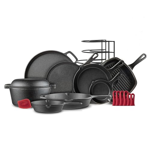 Cast Iron Cookware Set - 17-Piece Pre-Seasoned Kit