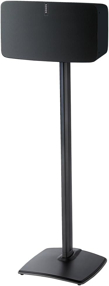 Sanus Wireless Speaker Stand for Sonos Five & Play:5 – Audio Enhancing Design for Vertical & Horizontal Orientations with Built-in Cable Management