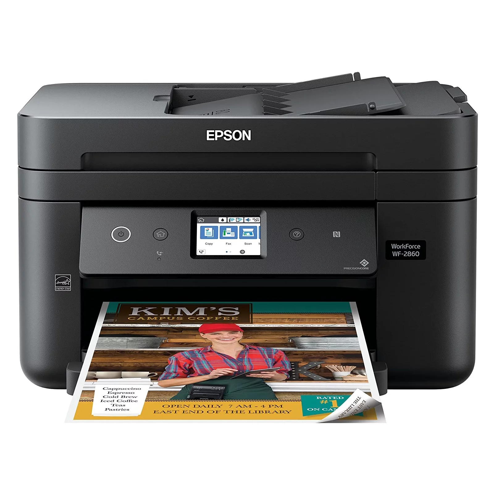 Epson Workforce WF-2860 All-in-One Wireless Color Printer with Scanner, Copier, Fax, Ethernet, Wi-Fi Direct