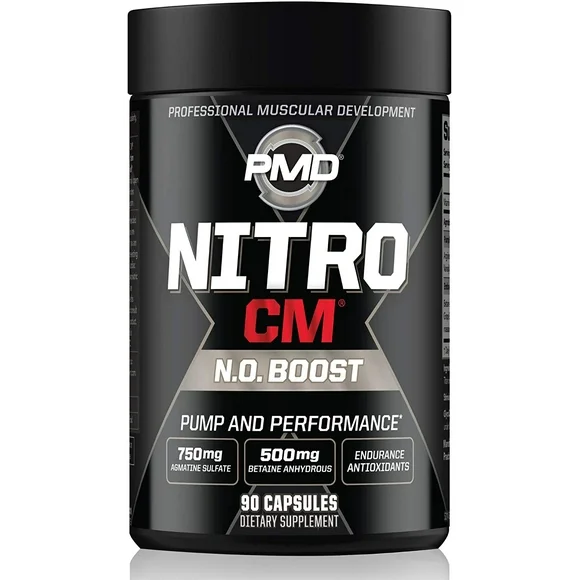 PMD Sports Nitro cm - Nitric Oxide with Agmatine Pre Workout Supplement - Muscle Growth Pre-Workout with L Arginine