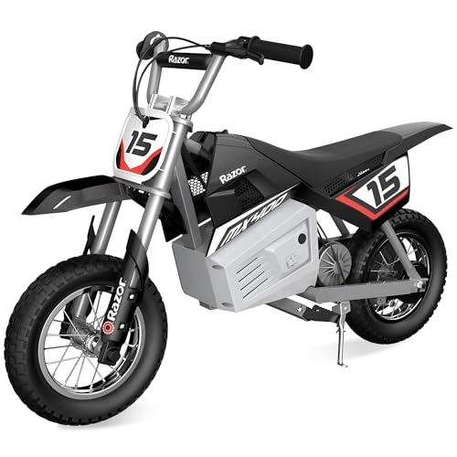Razor MX400 Dirt Rocket - Electric-Powered Dirt Bike for Kids 8+, Up to 14 MPH, High/Low Speed Switch, Up to 60 Minutes Ride Time