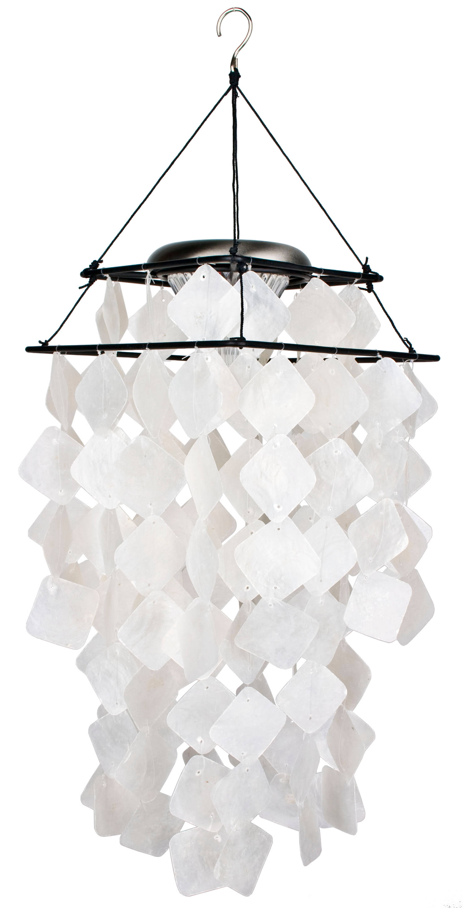 Woodstock Capiz Solar Chime - White Diamonds SCWD