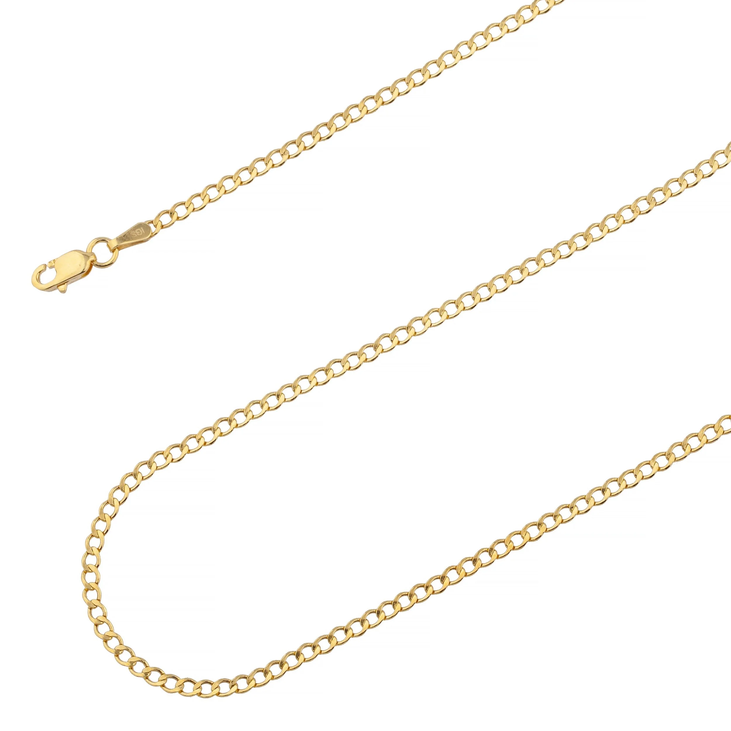 925 Sterling Silver, Hollow Cuban Curb Link Chain 2.5mm Necklace - Hypoallergenic and Tarnish Resistant - By Oliver & Navy