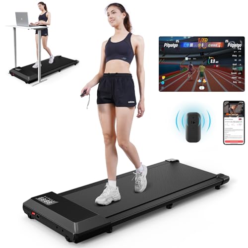 DeerRun Walking Pad, Smart Raceable 2024 Upgrade Treadmills for Home, APP&Remote Control LED Display, 2 in 1 Walking Jogging Portable Desk Treadmill